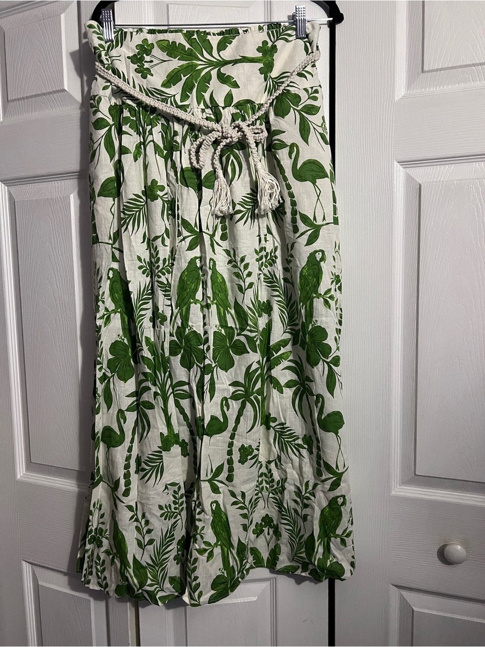 C&C California Green and White Tropical Maxi Skirt